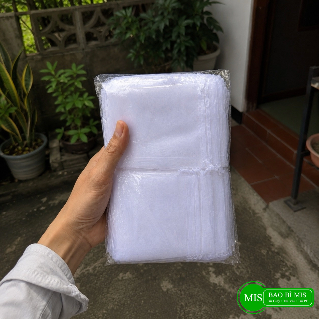 100 Túi bọc trái cây sợi cước 10x15cm