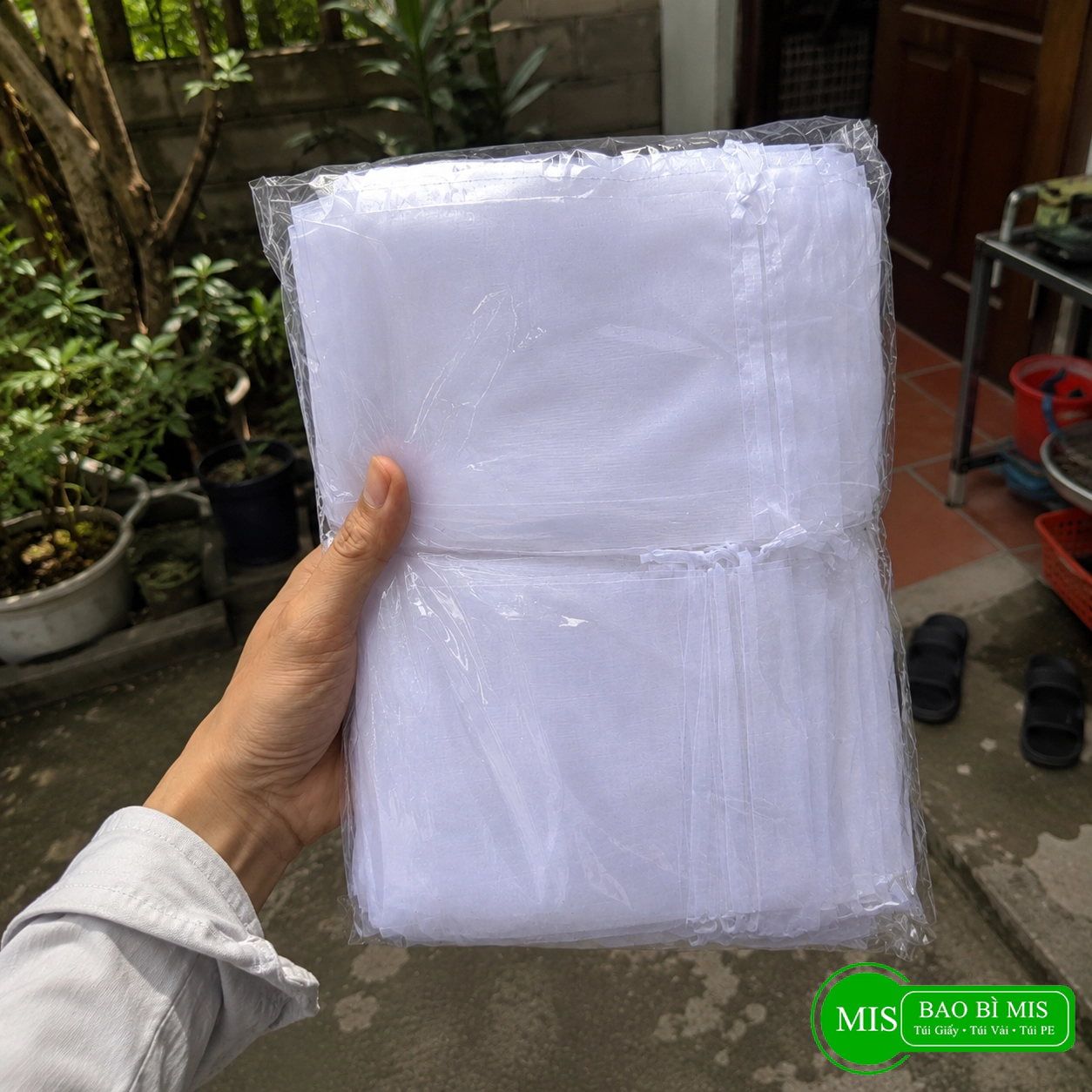 100 Túi bọc trái cây sợi cước 13x18cm